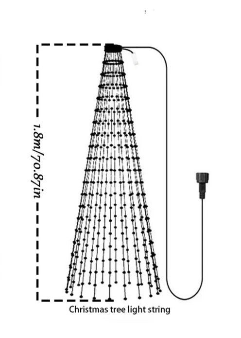 1.8m Christmas Tree LED Light String
