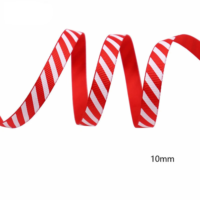 10mm red and white Christmas Ribbon