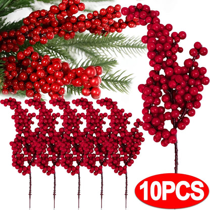 10pcs Artificial Red Berries