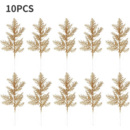 10pcs Golden Glitter Branches