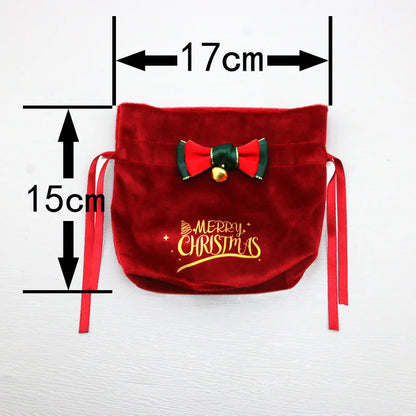 17cmx15cm Red fabric giftbag 