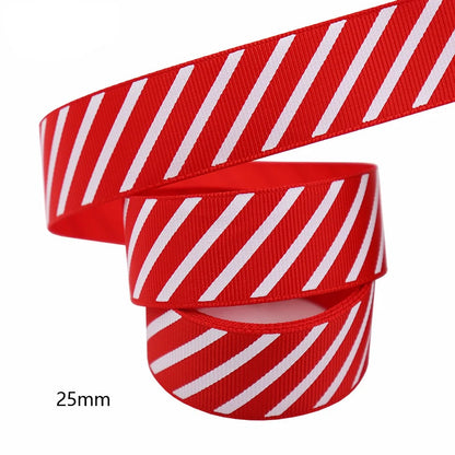 25mm red and white candy cane ribbon