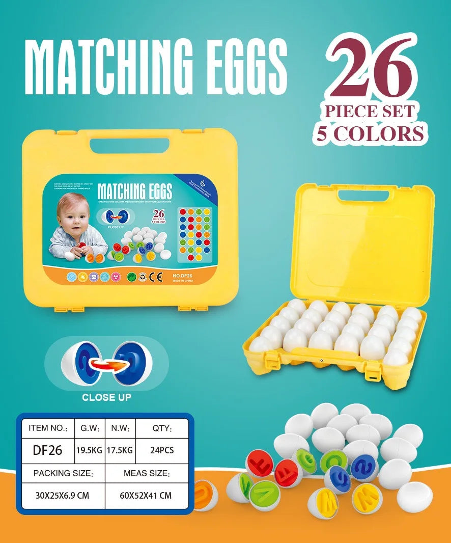 26 matching eggs 5 colours alphabet