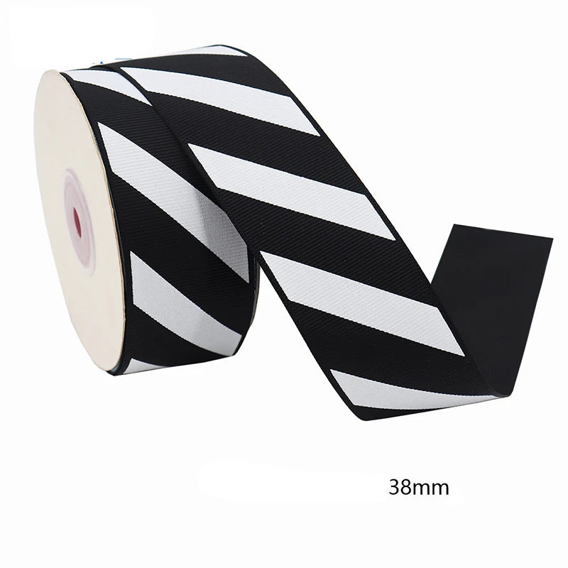 38mm black and white ribbon