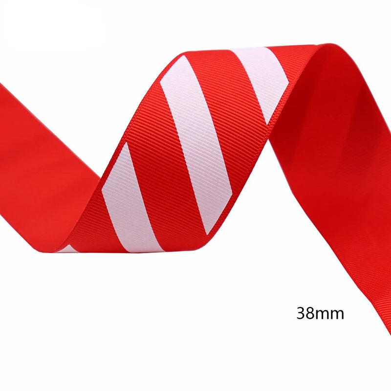 38mm red and white Christmas ribbon