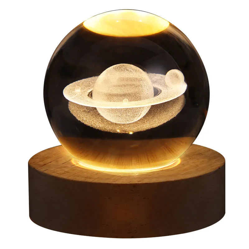 3D Planet Crystal Nightlight Ball Gift For Kids