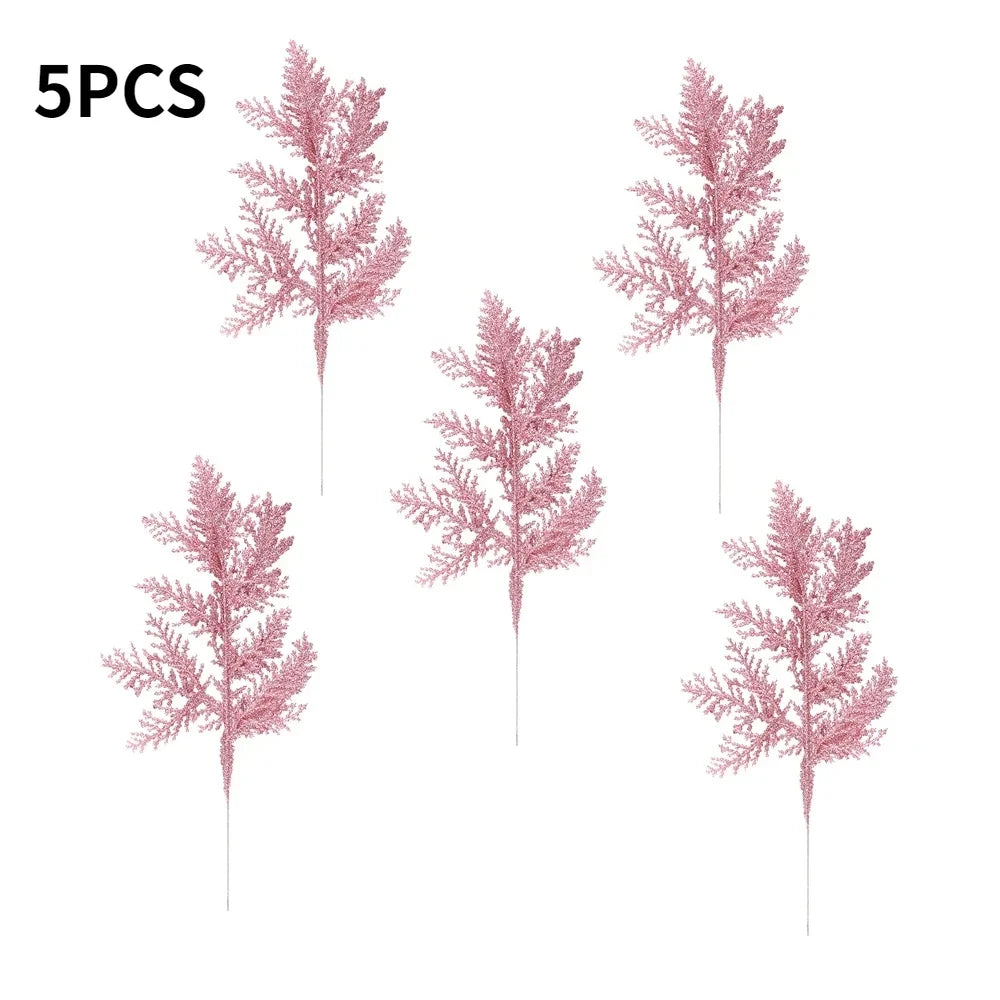 5pcs Pink glitter Christmas Branches