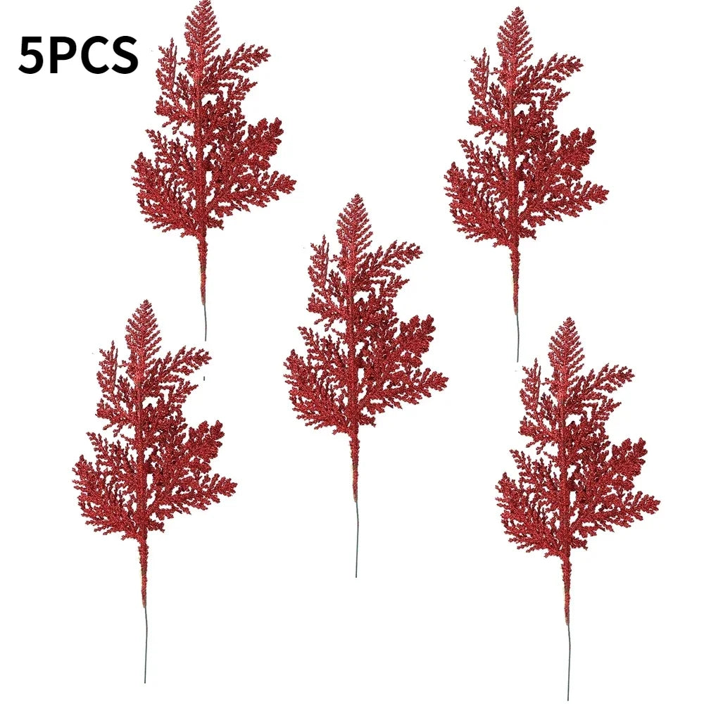 5pcs Red Glitter branches 