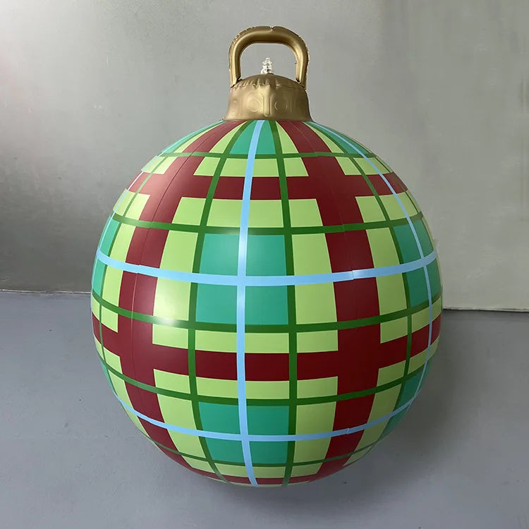 60CM Green Red Tartan Christmas Bauble