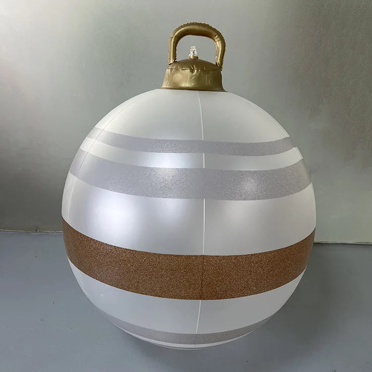 60cm Pearl white gold stripe Bauble