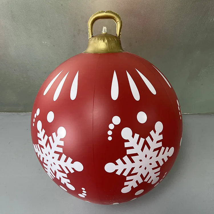 60cm Red White Snowflake Bauble