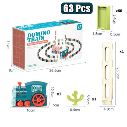 63pc domino train automatic placement kids gift