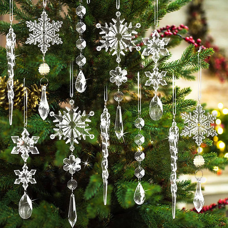 Acrylic Icicle Snowflake Pendants