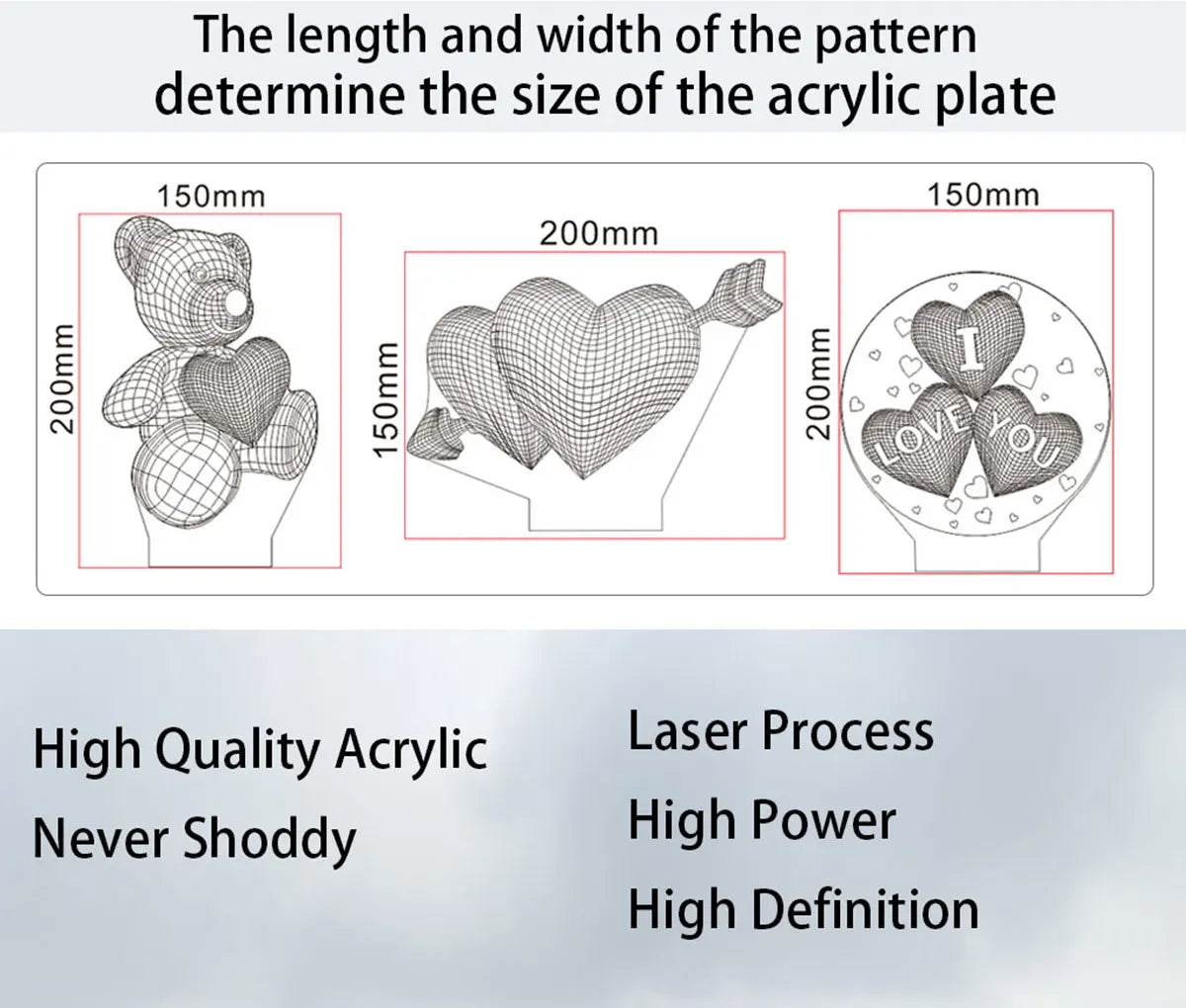 Acrylic Plate 3D light 