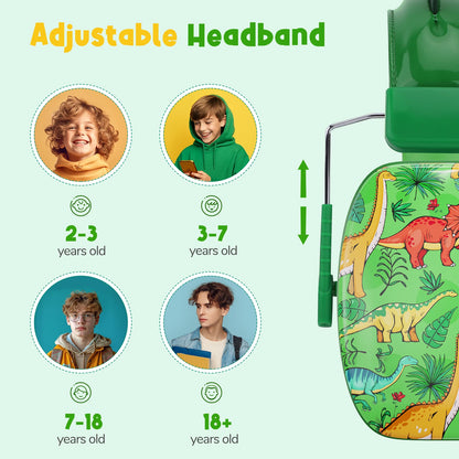 Adjustable row with age dinosaur headset