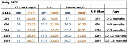 Baby Christmas Pajamas Measurements