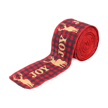 Black and red Plaid Joy Ribbon