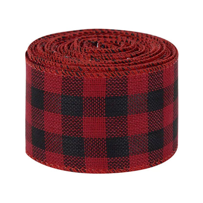 Black and red plaid Christmas Ribbon