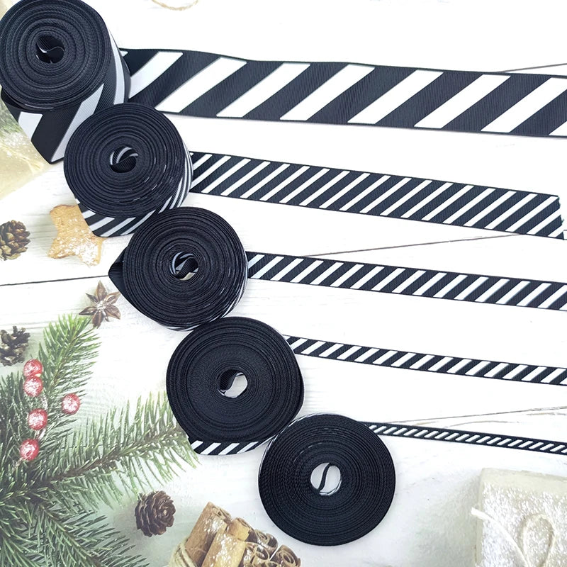 Black and white Christmas Ribbon