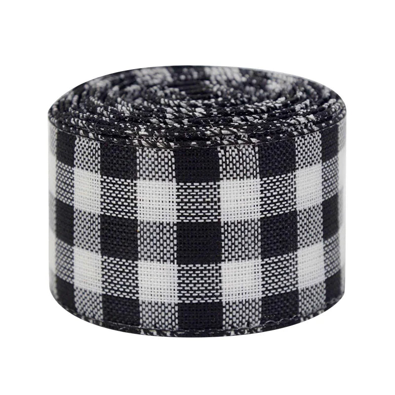 Black and white Plaid Ribbon