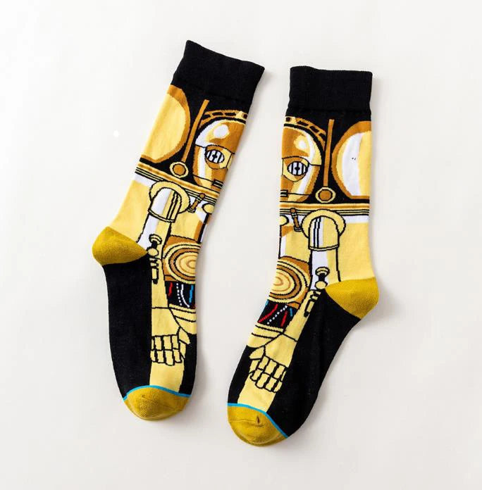 C-3PO theme socks for men