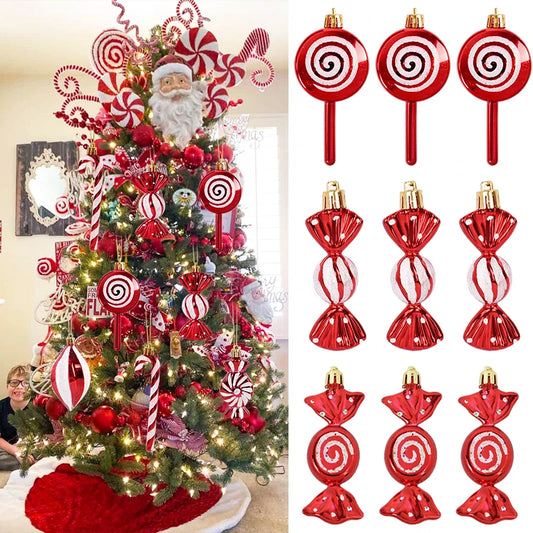 Candy Cane Theme Christmas Tree Ornaments