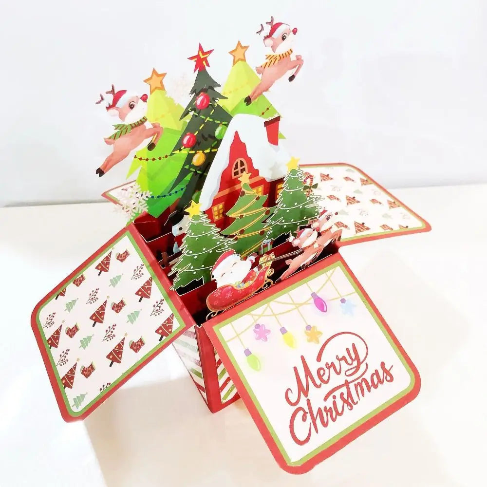 Christmas 3d popup card christmas trees