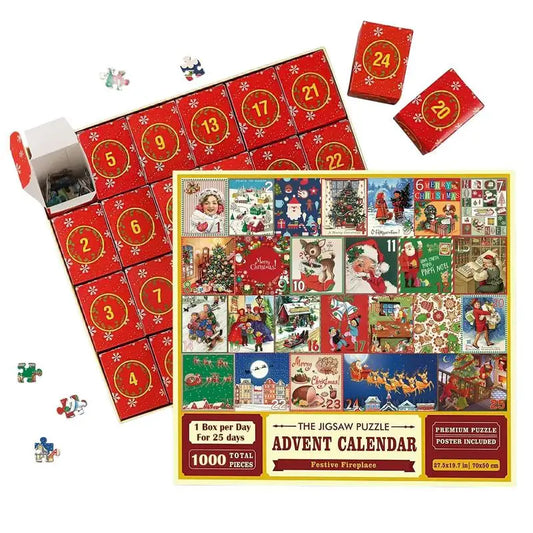 Christmas Advent Calendar jigsaw puzzle festive fireplace