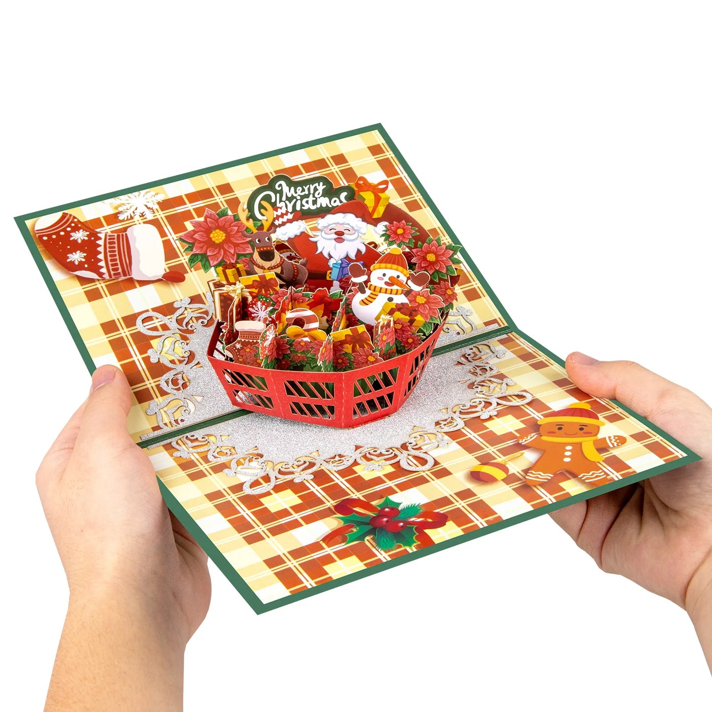 Christmas Basket 3d popup card