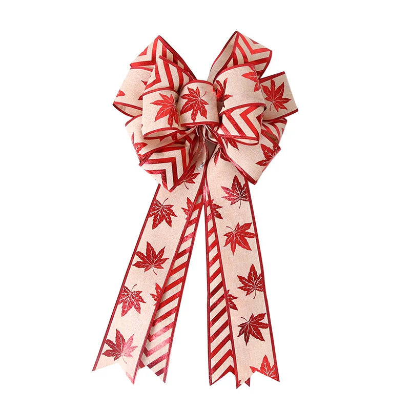 Christmas Bow Large Maple Leaf