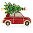 Christmas Brooch Red van with tree