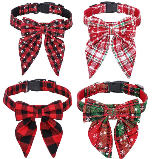 Christmas Dog Collar Bow Tie