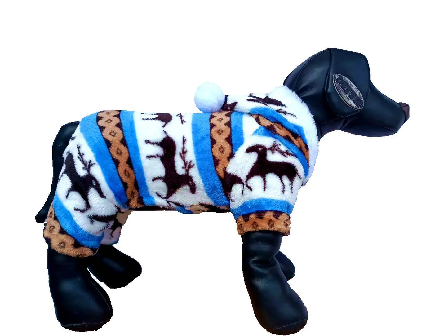 Christmas Dog Fleece Blue Doggy