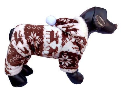 Christmas Dog Fleece Brown Doggy 