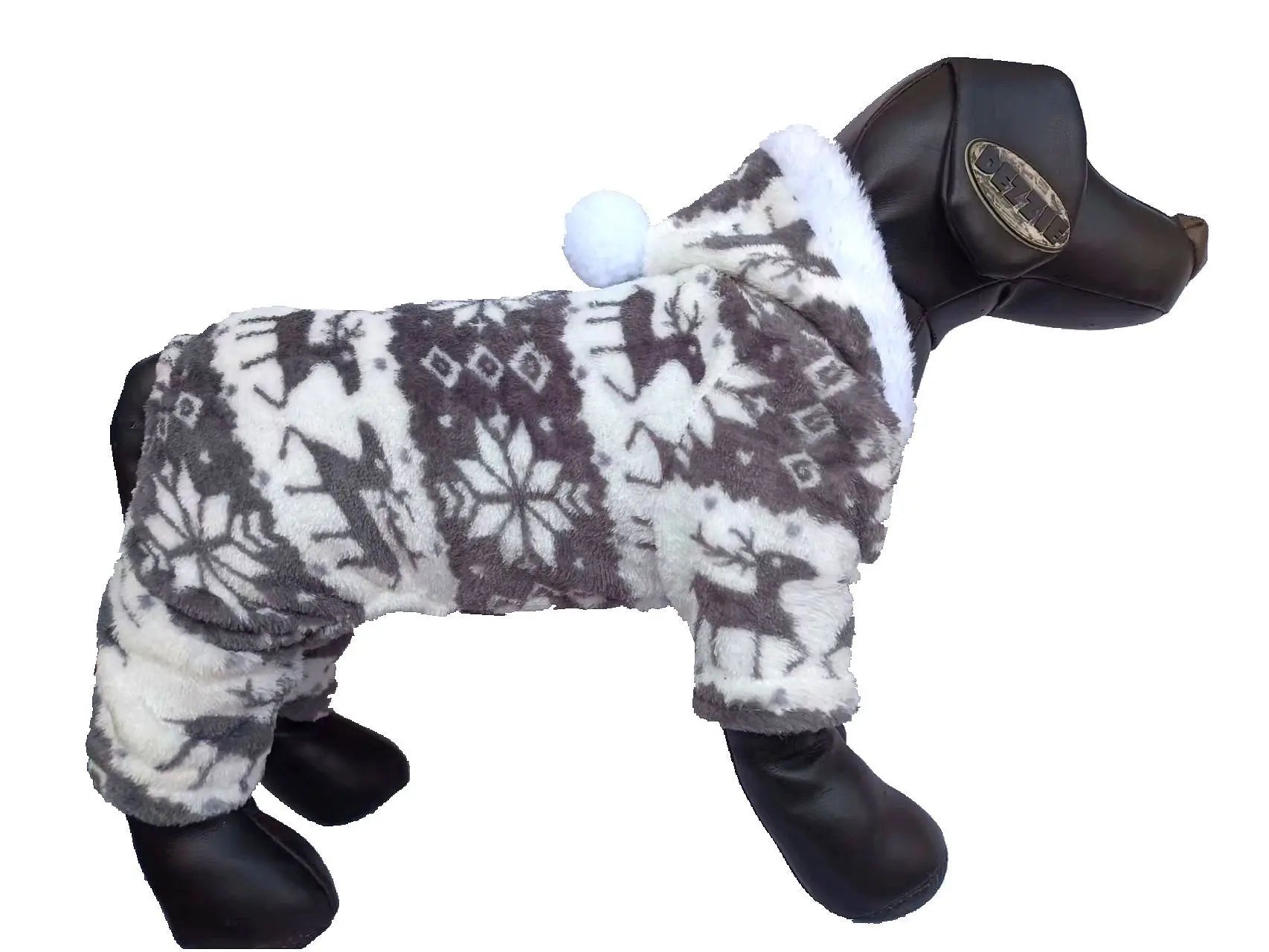 Christmas Dog Fleece Grey Doggy