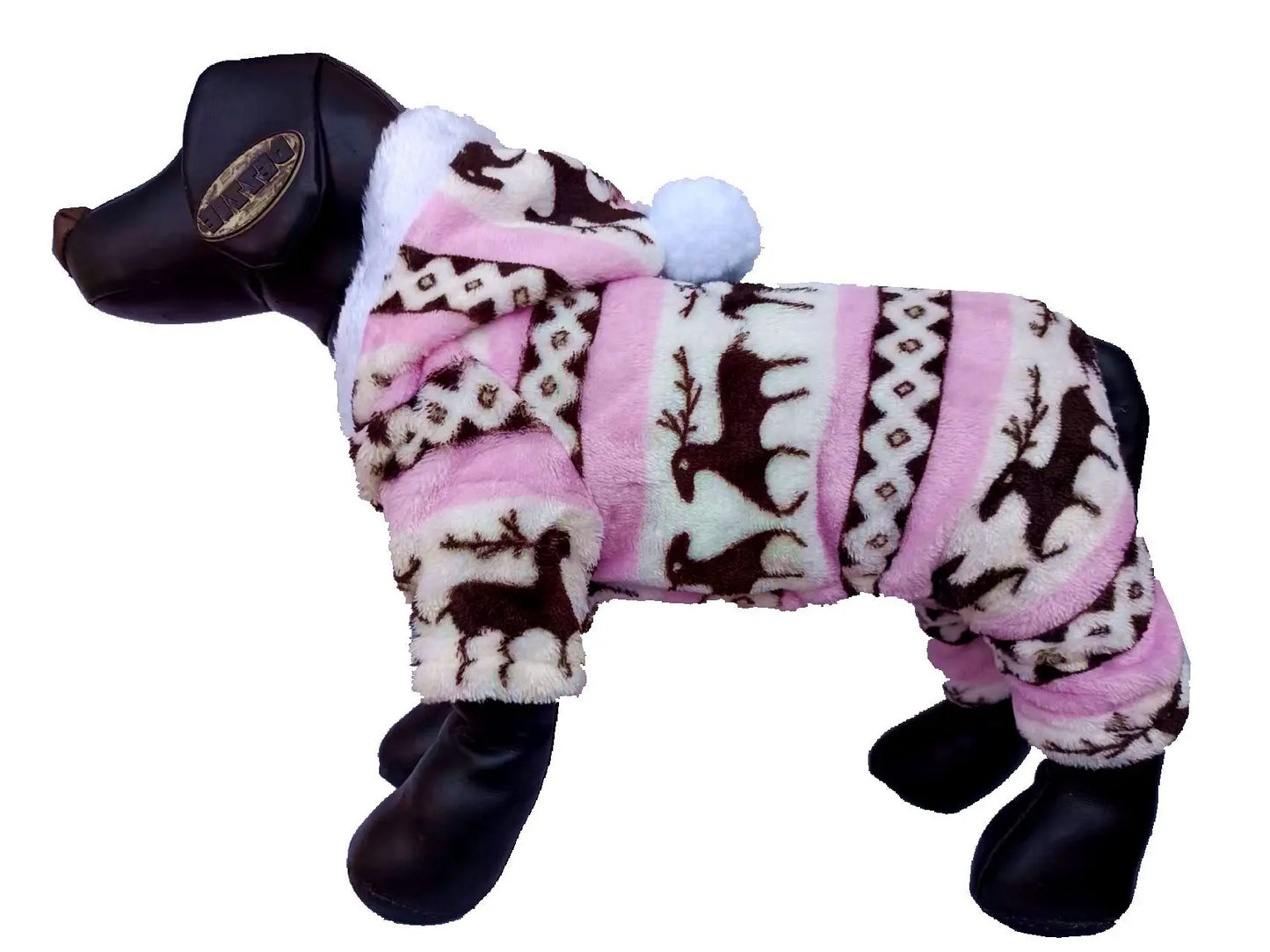 Christmas Dog Fleece Pink Doggy