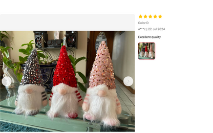 Christmas Gnome Lightup Silver red Pink Review