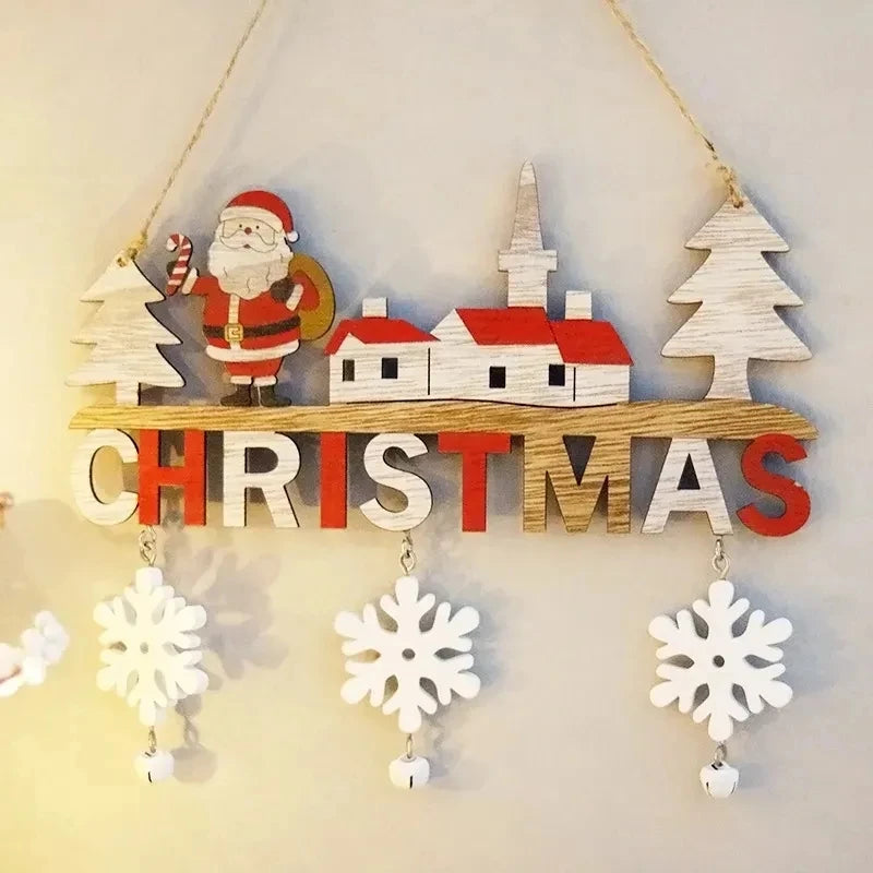 Christmas Hanging Sign Santa Snowhouse