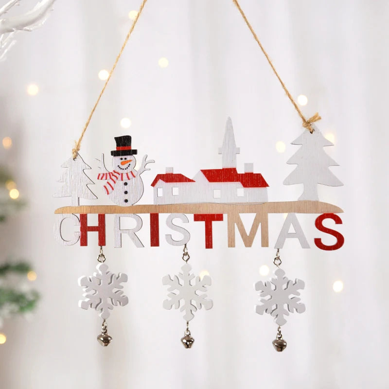 Christmas Hanging Sign Snowman Snow House