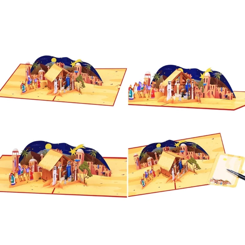 Christmas Nativity theme scene pop up card