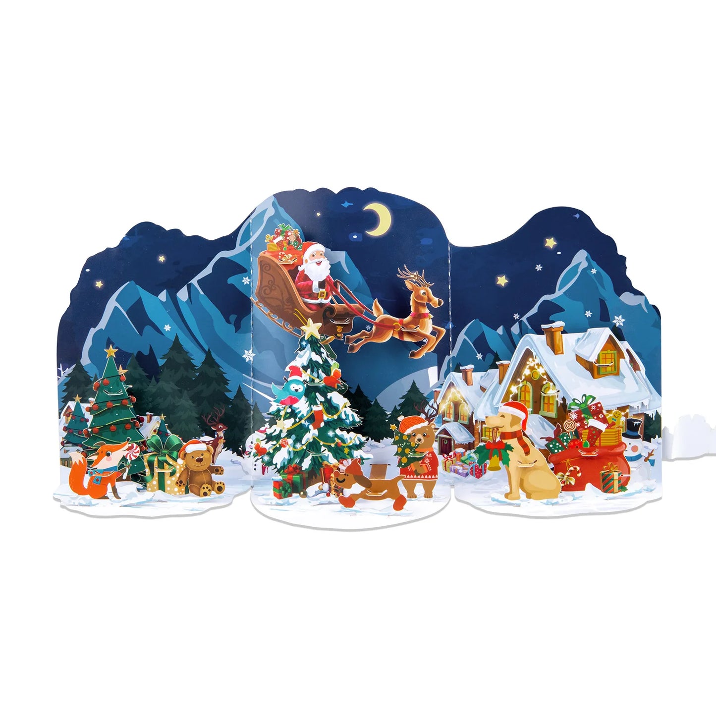 Christmas Night festive 3D popup Card