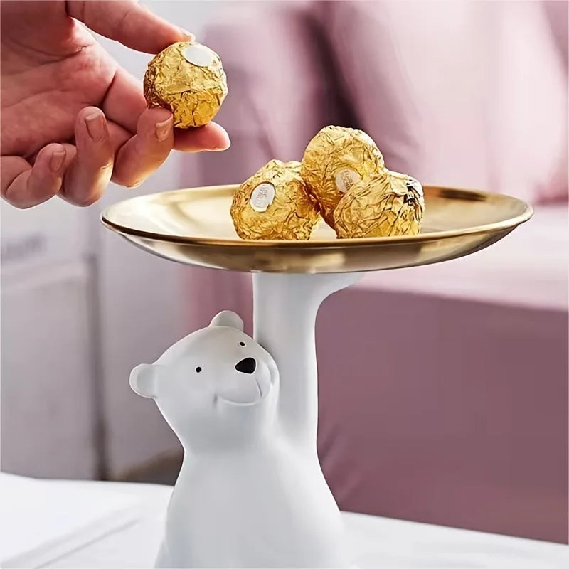 Christmas Resin Polar Bear Treat Plate