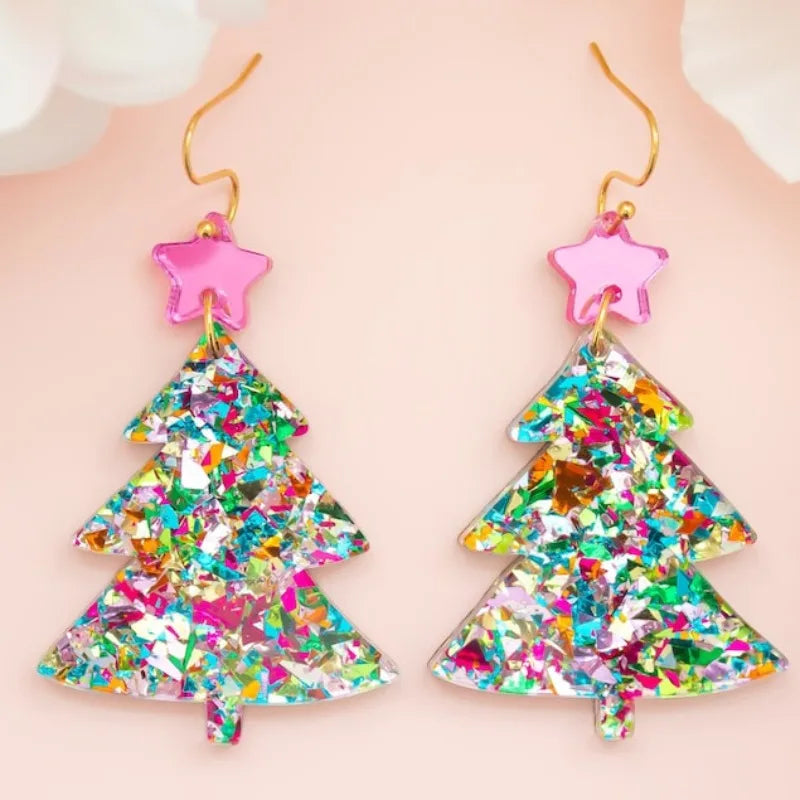 Christmas Tree Acrylic Earrings