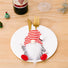 Christmas cutlery holder striped hat gnome