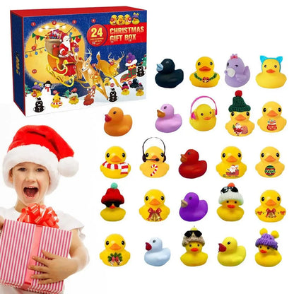 Christmas duck calendar with purple duck