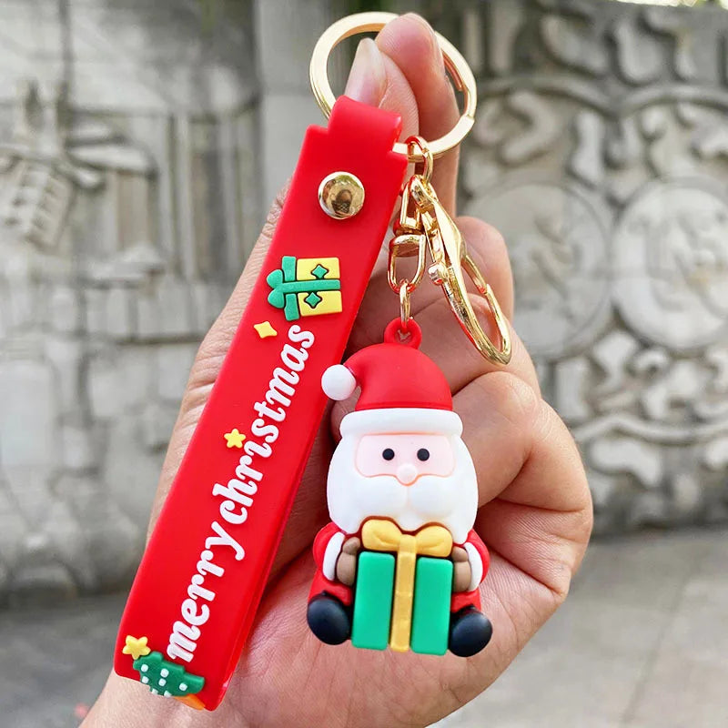 Christmas santa gift keychain keyring