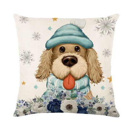 Christmas theme doggy pillow case cushion cover