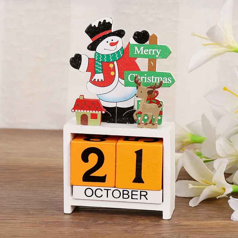 Christmas theme wooden Date Calendar