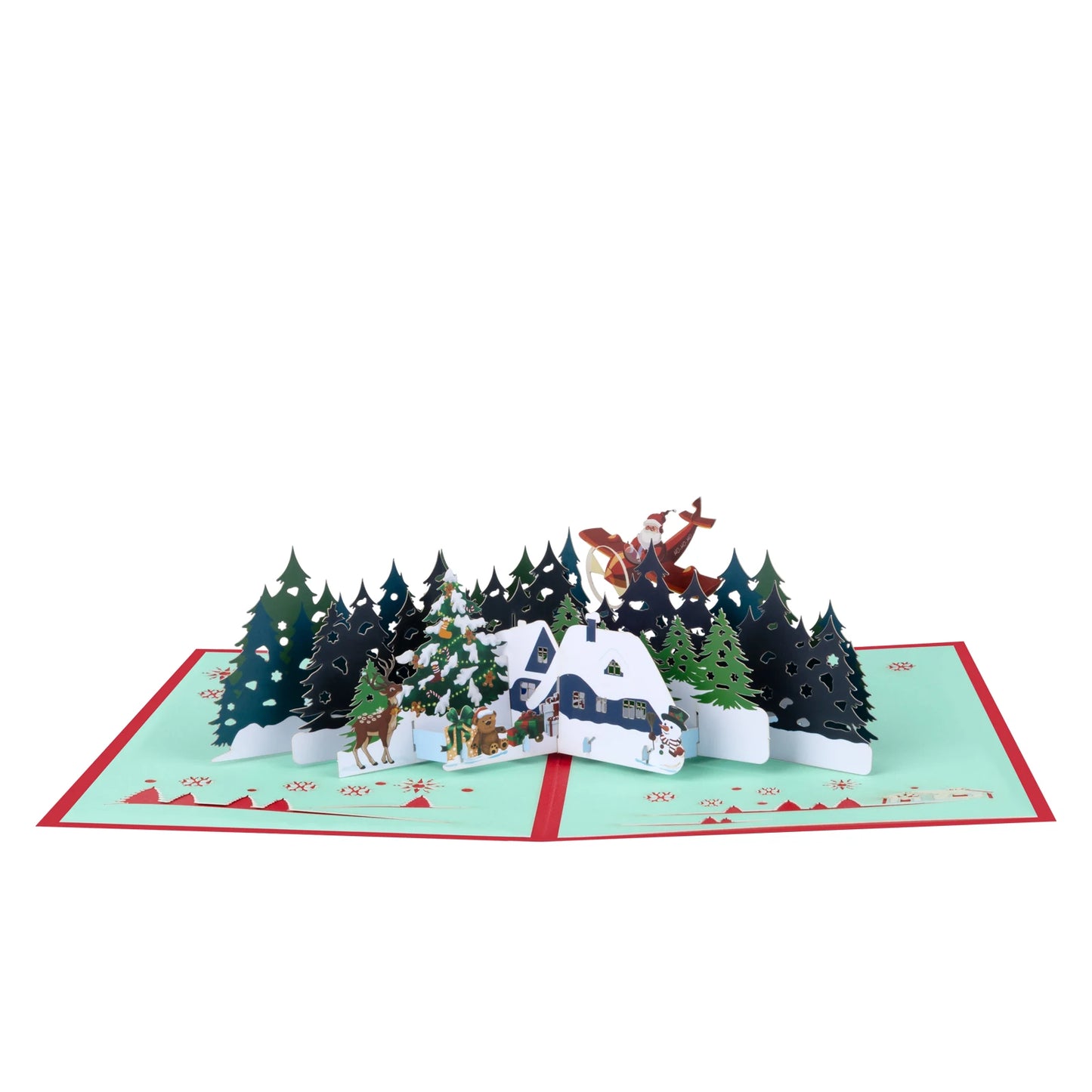 Christmas tree snow scene Christmas Popup card