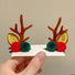 Cute Christmas Reindeer clips with Poms Poms